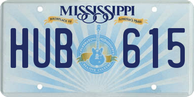 MS license plate HUB615
