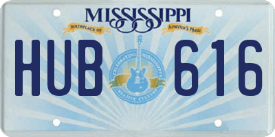MS license plate HUB616