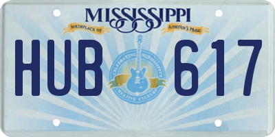MS license plate HUB617