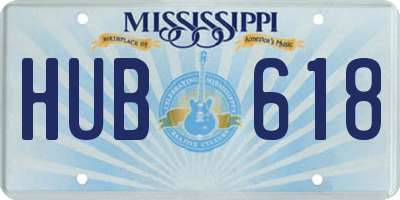 MS license plate HUB618
