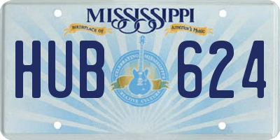MS license plate HUB624
