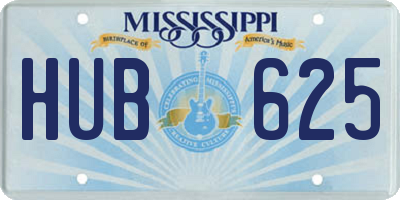 MS license plate HUB625