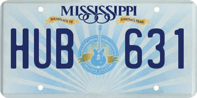 MS license plate HUB631