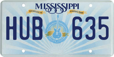 MS license plate HUB635