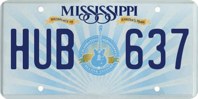 MS license plate HUB637