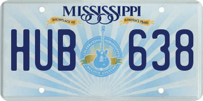 MS license plate HUB638