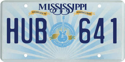 MS license plate HUB641