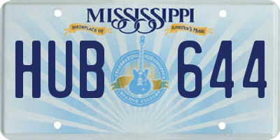 MS license plate HUB644