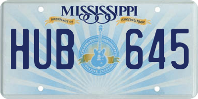 MS license plate HUB645
