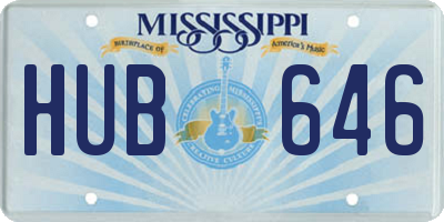 MS license plate HUB646