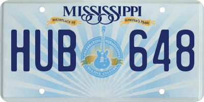MS license plate HUB648
