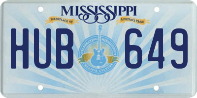 MS license plate HUB649