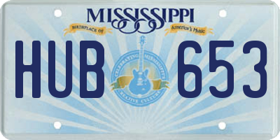 MS license plate HUB653