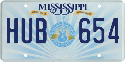MS license plate HUB654