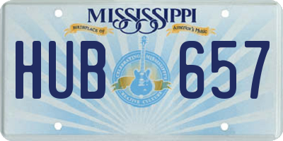 MS license plate HUB657