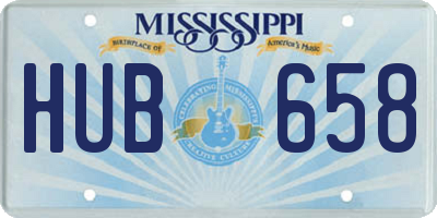MS license plate HUB658