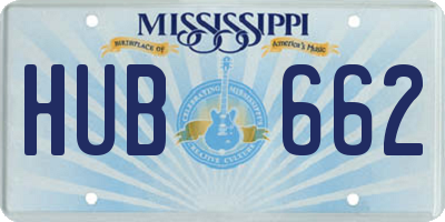 MS license plate HUB662