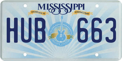 MS license plate HUB663