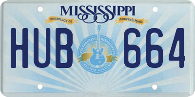 MS license plate HUB664