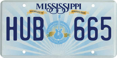 MS license plate HUB665