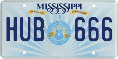 MS license plate HUB666