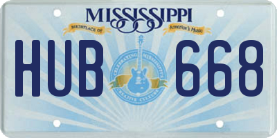 MS license plate HUB668