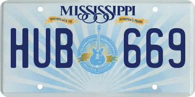 MS license plate HUB669