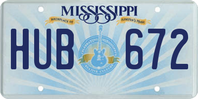 MS license plate HUB672