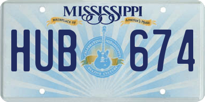 MS license plate HUB674