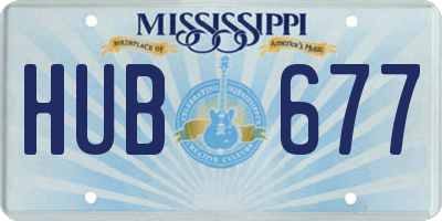 MS license plate HUB677