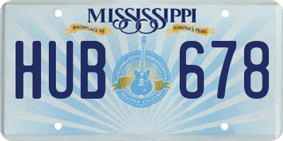 MS license plate HUB678