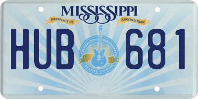 MS license plate HUB681