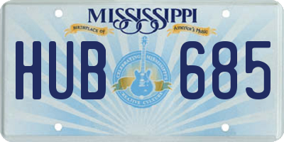 MS license plate HUB685