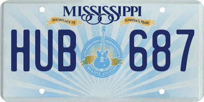 MS license plate HUB687