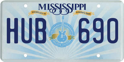 MS license plate HUB690