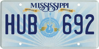 MS license plate HUB692