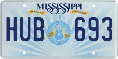 MS license plate HUB693