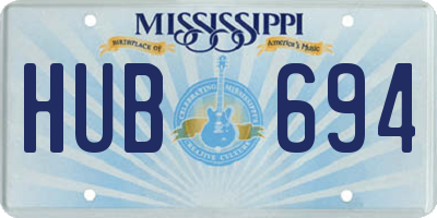MS license plate HUB694