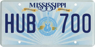 MS license plate HUB700