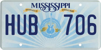 MS license plate HUB706