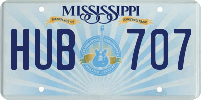 MS license plate HUB707
