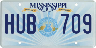 MS license plate HUB709