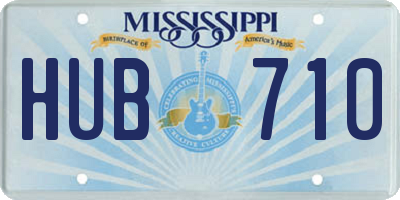 MS license plate HUB710