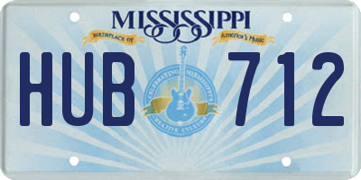 MS license plate HUB712