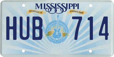 MS license plate HUB714