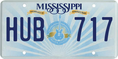MS license plate HUB717