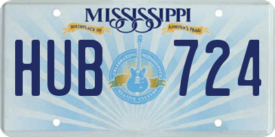 MS license plate HUB724