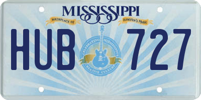 MS license plate HUB727