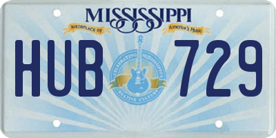 MS license plate HUB729