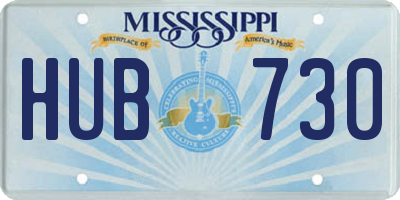 MS license plate HUB730